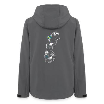 Sweden map with moose and flag - Women’s Recycled Softshell Jacket by Stanley/Stella - anthracite - Back - AI Model Female 172 light (172cm)