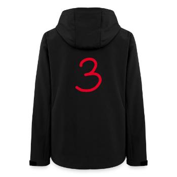 3 Number three number red Birthday - Women’s Recycled Softshell Jacket by Stanley/Stella - black - Back - AI Model Female 172 light (172cm)