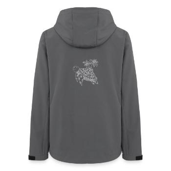Schildkröte mit Insel auf dem Rücken - grau - Frauen Recycelte Softshelljacke von Stanley/Stella - Anthrazit - Hinten - AI Model Female 172 light (172cm)