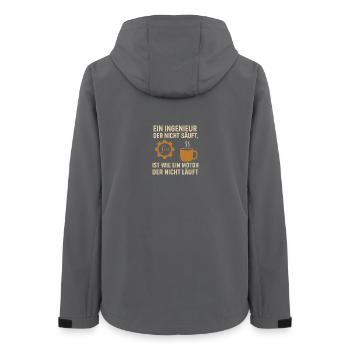 Ingénieur Humour Coffee Engine - Veste softshell femme recyclée Stanley/Stella - charbon - Dos - AI Model Female 172 light (172cm)