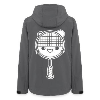 Badminton racket comic style - Women’s Recycled Softshell Jacket by Stanley/Stella - anthracite - Back - AI Model Female 172 light (172cm)