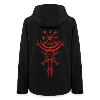 Rotes Symbol eines Wikinger-Kompasses - Frauen Recycelte Softshelljacke von Stanley/Stella - Schwarz - Hinten - AI Model Female 172 light (172cm)