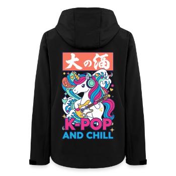 Cute Unicorn K-Pop And Chill Korean Music Anime - Women’s Recycled Softshell Jacket by Stanley/Stella - black - Back - AI Model Female 172 light (172cm)