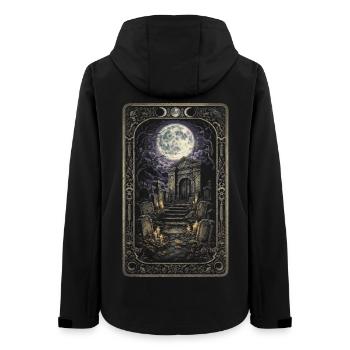 Friedhof Goth Humor Tarot Card - Frauen Recycelte Softshelljacke von Stanley/Stella - Schwarz - Hinten - AI Model Female 172 light (172cm)