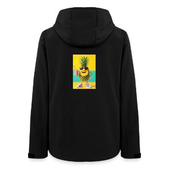 Jazzy Ananas mit Gläsern und Smoothie - Frauen Recycelte Softshelljacke von Stanley/Stella - Schwarz - Hinten - AI Model Female 172 light (172cm)