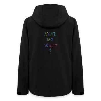 Clear so far? Colorful lettering - Women’s Recycled Softshell Jacket by Stanley/Stella - black - Back - AI Model Female 172 light (172cm)