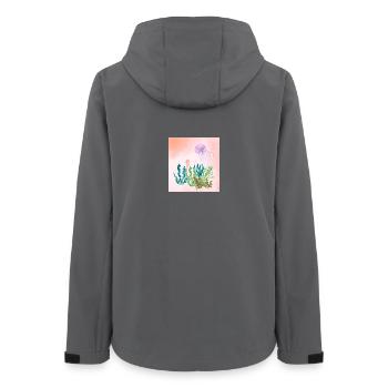 Pastellmeer Unterwasserwald - Frauen Recycelte Softshelljacke von Stanley/Stella - Anthrazit - Hinten - AI Model Female 172 light (172cm)