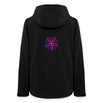 FLEUR. NATURE. ECOLOGIE. ANNIVERSAIRE. FÊTE - Veste softshell femme recyclée Stanley/Stella - noir - Dos - AI Model Female 172 light (172cm)