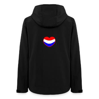 Das Herz der niederländischen Flagge Die Niederlande - Frauen Recycelte Softshelljacke von Stanley/Stella - Schwarz - Hinten - AI Model Female 172 light (172cm)