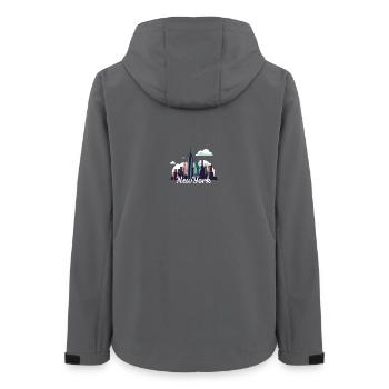 New York Skyline Splash - Women’s Recycled Softshell Jacket by Stanley/Stella - anthracite - Back - AI Model Female 172 light (172cm)