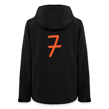 7 Nummer sieben Zahl orangen Geburtstag - Frauen Recycelte Softshelljacke von Stanley/Stella - Schwarz - Hinten - AI Model Female 172 light (172cm)