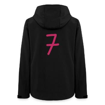 7 Nummer sieben pinke Zahl Geburtstag - Frauen Recycelte Softshelljacke von Stanley/Stella - Schwarz - Hinten - AI Model Female 172 light (172cm)