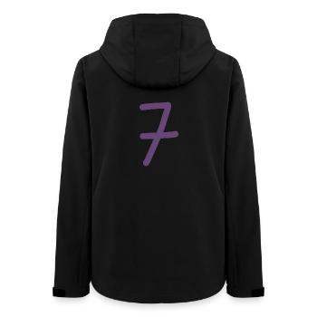 7 Nummer sieben Zahl violett Geburtstag - Frauen Recycelte Softshelljacke von Stanley/Stella - Schwarz - Hinten - AI Model Female 172 light (172cm)
