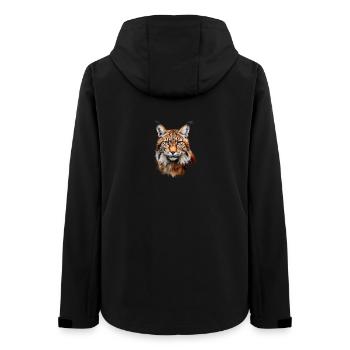 Lynx Portrait – Wild Animal Design - Women’s Recycled Softshell Jacket by Stanley/Stella - black - Back - AI Model Female 172 light (172cm)