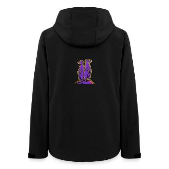 Zwei Erdmännchen auf einem Hügel  - Frauen Recycelte Softshelljacke von Stanley/Stella - Schwarz - Hinten - AI Model Female 172 light (172cm)