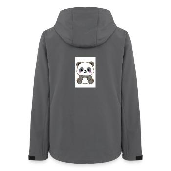 Panda kawaï  - Veste softshell femme recyclée Stanley/Stella - charbon - Dos - AI Model Female 172 light (172cm)
