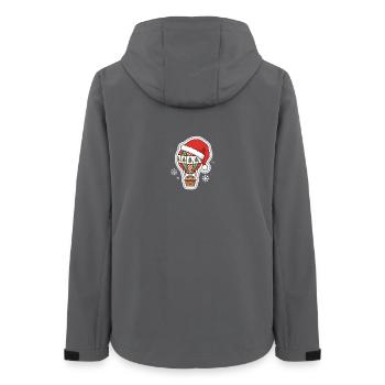 Heißluftballon mit Weihnachtsmütze Weihnachtsmotiv - Frauen Recycelte Softshelljacke von Stanley/Stella - Anthrazit - Hinten - AI Model Female 172 light (172cm)