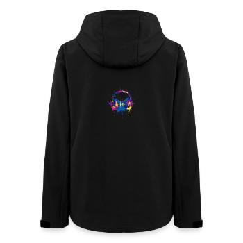 Vibrant_Music_Headphones_Equalizer_Splash - Frauen Recycelte Softshelljacke von Stanley/Stella - Schwarz - Hinten - AI Model Female 172 light (172cm)