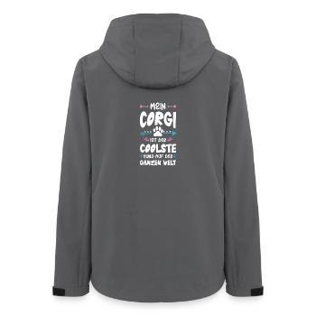 Dicton de chien corgi - Veste softshell femme recyclée Stanley/Stella - charbon - Dos - AI Model Female 172 light (172cm)