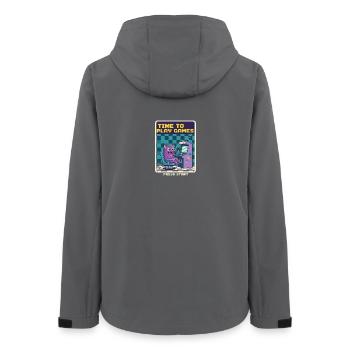 Temps de jouer aux jeux Monster Retro Pixel Arcade Gift - Veste softshell femme recyclée Stanley/Stella - charbon - Dos - AI Model Female 172 light (172cm)