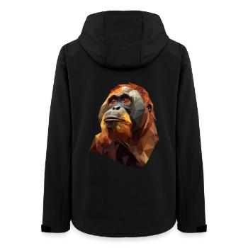Tête d’orang-outan géométrique - Veste softshell femme recyclée Stanley/Stella - noir - Dos - AI Model Female 172 light (172cm)