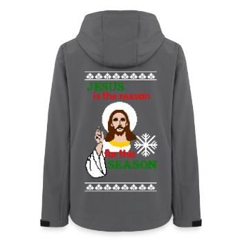 Jesus is the reason Ugly Christmas - Women’s Recycled Softshell Jacket by Stanley/Stella - anthracite - Back - AI Model Female 172 light (172cm)