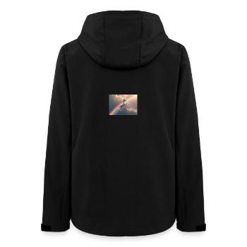 Galactic unicorn flight over rainbow - Women’s Recycled Softshell Jacket by Stanley/Stella - black - Back - AI Model Female 172 light (172cm)