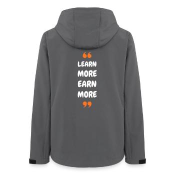 Learn More Earn More - Women’s Recycled Softshell Jacket by Stanley/Stella - anthracite - Back - AI Model Female 172 light (172cm)