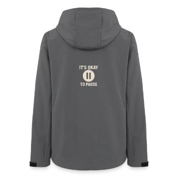 It's okay to pause – minimalist wellness message - Women’s Recycled Softshell Jacket by Stanley/Stella - anthracite - Back - AI Model Female 172 light (172cm)