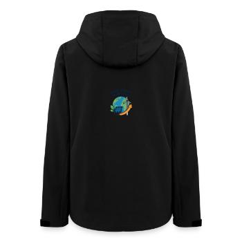 Planet Power: Saubere Energie-Kugel - Frauen Recycelte Softshelljacke von Stanley/Stella - Schwarz - Hinten - AI Model Female 172 light (172cm)