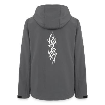 Flammen-Tribal  - Frauen Recycelte Softshelljacke von Stanley/Stella - Anthrazit - Hinten - AI Model Female 172 light (172cm)