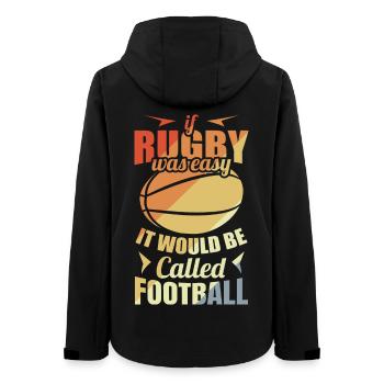 Rugby player joke - Women’s Recycled Softshell Jacket by Stanley/Stella - black - Back - AI Model Female 172 light (172cm)