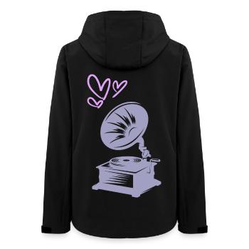 Musique Vintage Gramophone - Veste softshell femme recyclée Stanley/Stella - noir - Dos - AI Model Female 172 light (172cm)