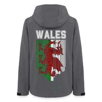 Flagge von Wales, walisischer Stolz - Frauen Recycelte Softshelljacke von Stanley/Stella - Anthrazit - Hinten - AI Model Female 172 light (172cm)
