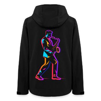 Saxophoniste des années 90 - Veste softshell femme recyclée Stanley/Stella - noir - Dos - AI Model Female 172 light (172cm)