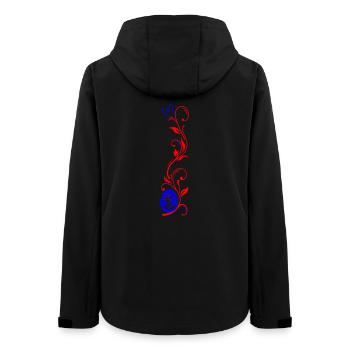 Flower vine with Easter egg and Easter bunny - Women’s Recycled Softshell Jacket by Stanley/Stella - black - Back - AI Model Female 172 light (172cm)