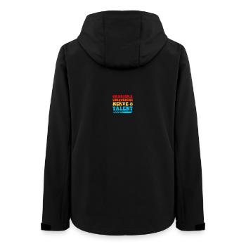 Charisma, Einzigartigkeit, Nerven, Talent, - Frauen Recycelte Softshelljacke von Stanley/Stella - Schwarz - Hinten - AI Model Female 172 light (172cm)