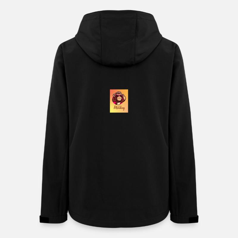 Metal Monkey with Neon Glasses - Women’s Recycled Softshell Jacket by Stanley/Stella - black