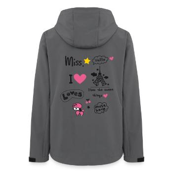 paris Little Girl Miss pink Herz Teenie Girl Pudel - Frauen Recycelte Softshelljacke von Stanley/Stella - Anthrazit - Hinten - AI Model Female 172 light (172cm)