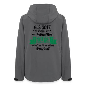 Als Gott Golfen Fussball - Frauen Recycelte Softshelljacke von Stanley/Stella - Anthrazit - Hinten - AI Model Female 172 light (172cm)