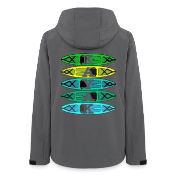 Kayak paddle canoe gift - Women’s Recycled Softshell Jacket by Stanley/Stella - anthracite - Back - AI Model Female 172 light (172cm)