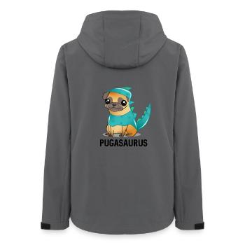 Pug Dinosaur Costume Kawaii Cartoon - Women’s Recycled Softshell Jacket by Stanley/Stella - anthracite - Back - AI Model Female 172 light (172cm)