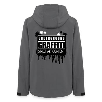 Underground graffitis flex - Veste softshell femme recyclée Stanley/Stella - charbon - Dos - AI Model Female 172 light (172cm)