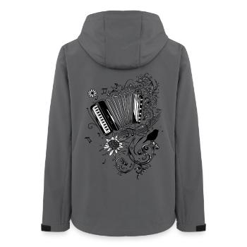 Accordion Folk Music Music - Women’s Recycled Softshell Jacket by Stanley/Stella - anthracite - Back - AI Model Female 172 light (172cm)