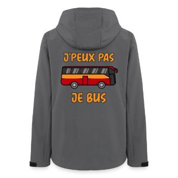J'Peux Pas Je Bus - Veste softshell femme recyclée Stanley/Stella - charbon - Dos - AI Model Female 172 light (172cm)