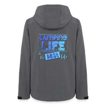 Camping Leben ist das beste Leben - Frauen Recycelte Softshelljacke von Stanley/Stella - Anthrazit - Hinten - AI Model Female 172 light (172cm)
