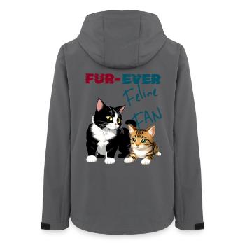 Forever Feline Fan Cats - Women’s Recycled Softshell Jacket by Stanley/Stella - anthracite - Back - AI Model Female 172 light (172cm)