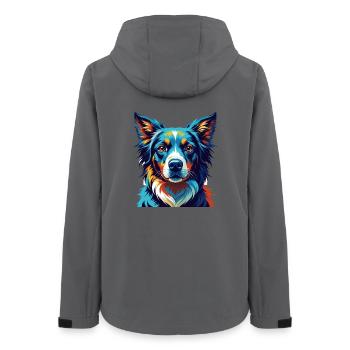 Slovensky Kopov Dog Breed Colorful Cartoon Kawaii - Women’s Recycled Softshell Jacket by Stanley/Stella - anthracite - Back - AI Model Female 172 light (172cm)