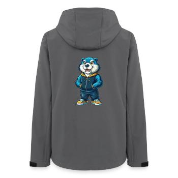 Biber Cool Kawaii Cartoon Charakter Clipart - Frauen Recycelte Softshelljacke von Stanley/Stella - Anthrazit - Hinten - AI Model Female 172 light (172cm)