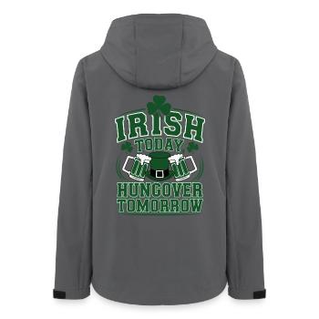Lustige Irische Trinken St. Patrick's Day Party Kunst - Frauen Recycelte Softshelljacke von Stanley/Stella - Anthrazit - Hinten - AI Model Female 172 light (172cm)